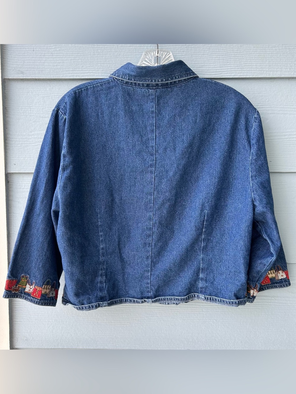 A Wild Thyme Women's Blue Denim Zip-Front Jacket - Picture 2 of 8